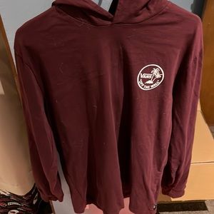 Vans Adult Large Maroon Long Sleeve Hooded T-Shirt